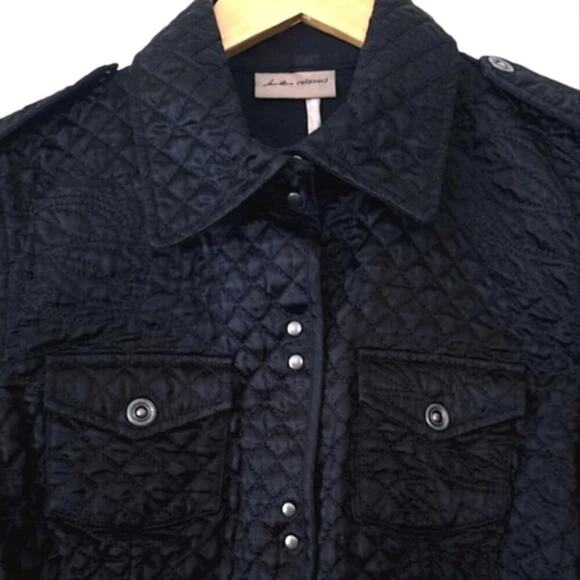 I.E. Relaxed Women’s Coat Military Utility Quilted Black Minimalist Size Med - Picture 4 of 12